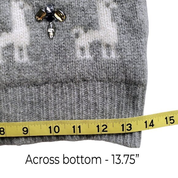 J.Crew 100% wool sweater with llamas & gems - size XXS - Picture 12 of 14